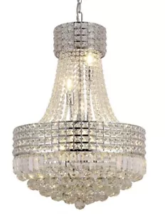 Modern Crystal Chandelier for Dining Room 9 Lights (Silver, D20") - Picture 1 of 7
