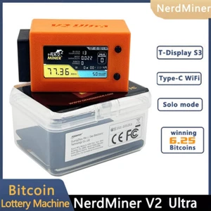 NerdMiner V2 Ultra Bitcoin Lottery Miner 78K 1W Firmware 1.6.3 with fan lucky - Picture 1 of 8