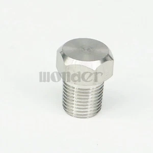1/8" BSPT male End Cap 304 stainless steel Countersunk Plug hex head - Picture 1 of 5