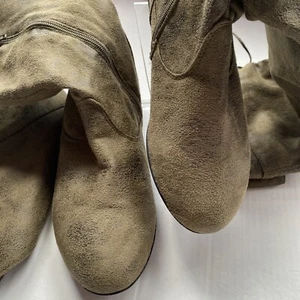 Women’s Green/Brown Suede Knee-High Comfortview Flat 8M Boots, ManMade Materials - Picture 1 of 15