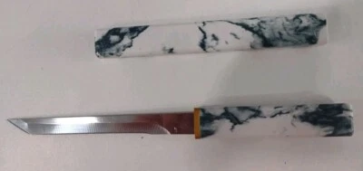 日本 Tanto 刀 Ornate Shirasaya Shiro Saya 剑 4.5 英寸锋利钢刀片 — 第 1/4 张图片