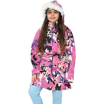 Kids Hooded Camo Baby Pink Parka Jacket Faux Fur Coat New Fashion Girls 5-13 Yrs • 18.52€