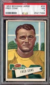 1952 BOWMAN LARGE #33 FRED CONE PSA 7 PACKERS - Picture 1 of 2
