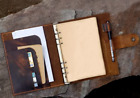 A5 Loose Leaf Writing Note Notebook Retro Diary Notepad Cow Leather Brown Q394