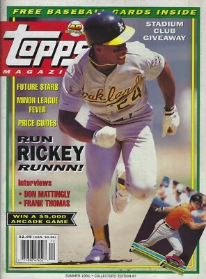 Summer 1991 Topps Magazine - Rickey Henderson Oakland A's HOF Outfielder - Image 1 of 3