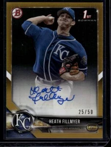 2018 Bowman Prospect Autographs Gold #PA-HF Heath Fillmyer Auto 25/50 KC Royals - Picture 1 of 2