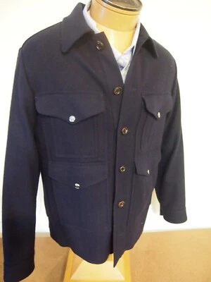 Chaqueta Cruiser Ralph Lauren Etiqueta Púrpura Lana Espiga Nueva con Etiquetas Pequeña $2695 Azul Marino Foto 1 de 4