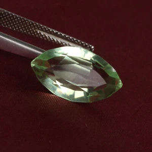Lab Created Light Green Amethyst Gemstone Marquise Cut 7 CARAT For Locket - Picture 1 of 7