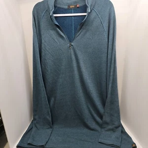 Agave Men's Size 2XLT Heathered Blue Long Sleeve Pullover V-Neck Super Soft - Picture 1 of 8