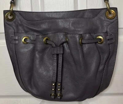 Cartera Bandolera ORYANY Celine Gris Grano Italiano Cuero con Herrajes de Bronce Foto 1 de 4