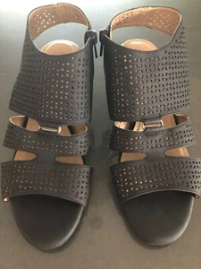 NATURALIZER Soul dark blue wedge heel sandals 8W, 38, 25cm NEW - Picture 1 of 11