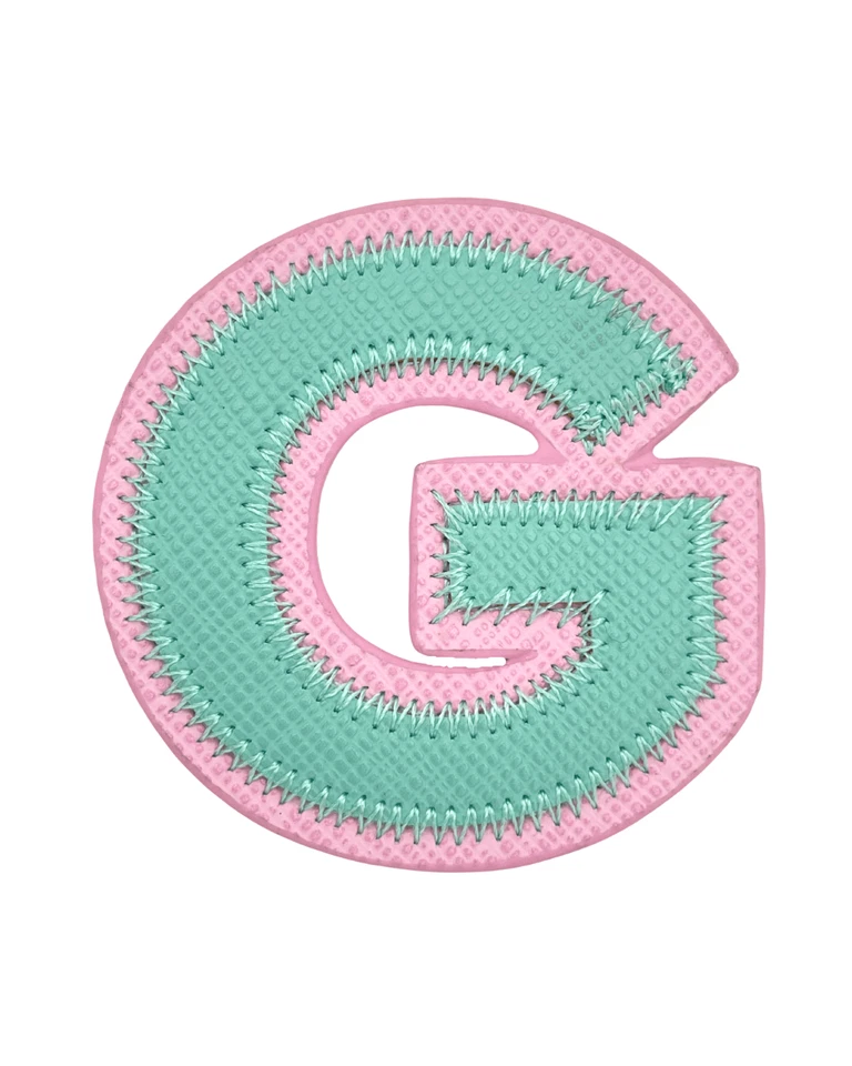 Stoney Clover Lane Turquoise + Pink Vegan Leather Letter Patches - Image 1 of 1
