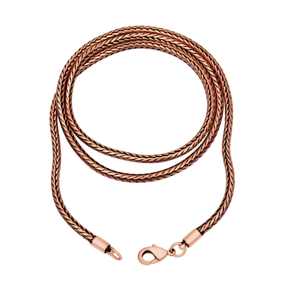 Pure Copper Wheat Chain 100% Oxidized Handmade Necklace Gift For Jewelry RJ-15 - Image 1 of 1