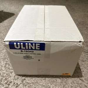 ULINE 2.5 x 1.5” Desk Direct Thermal Labels White 12 Rolls S-19342 - Picture 1 of 4