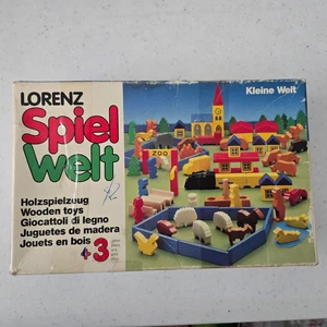 Lorenz Spiel Welt Small World Wooden Playset West Germany With Original Box - Picture 1 of 4