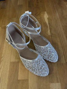 Zapatos de Baile Latino Dance and Sway Lentejuelas Plateadas Tacones Altos 5.5cm Talla UK 5 - Imagen 1 de 12