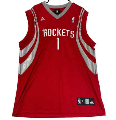 Винтажная мужская футболка Houston Rockets L красная Tracy McGrady Adidas баскетбол NBA - Изображение 1 из 4