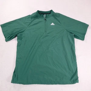 Adidas Shirt Mens Medium Green Blade Collar Half Zip Pullover Athletic Golf Top - Picture 1 of 13