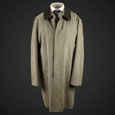 Bugatti Men’s Coat 38R Khaki Overcoat Mac City Business Cotton Blend Long Jacket - Image 1 of 4