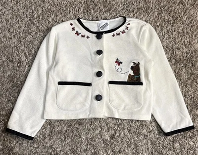 Suéter Cárdigan Bordado Vintage Años 90 Scooby Doo & Butterflies Niñas Talla 4 Foto 1 de 4