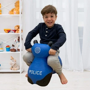 BounceZiez Inflatable Bouncy Ride-On Hopper with Pump - Police Car - Picture 1 of 2