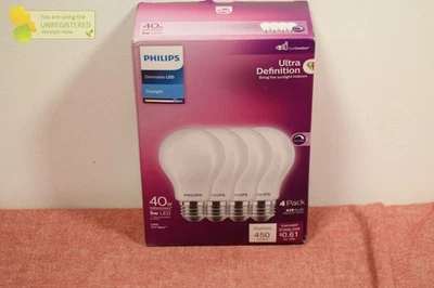 Philips UltraDef LED 40W Frosted Daylight A19 - Image 1 of 4