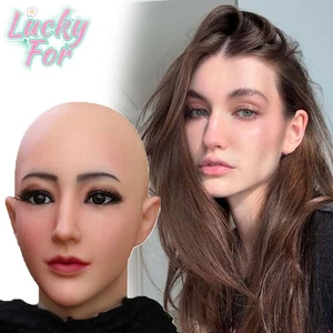 Realistische Silikon Frauen Maske mit Make-up Cosplay Vollgesichtsmasken Crossdresser - Bild 1 von 21