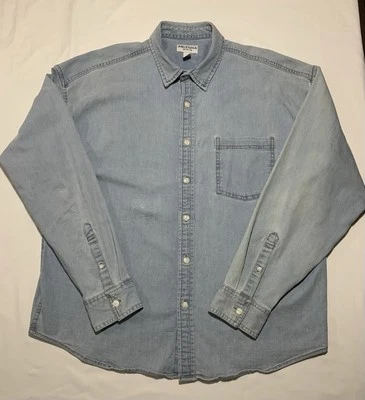 Camisa Arizona Denim Abotonada Para Hombres L Vaquero Occidental Manga Larga Ropa de Trabajo Foto 1 de 4