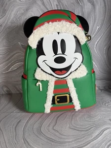 Loungefly Disney Mickey Mouse Elf Holiday Christmas Mini Backpack - Picture 1 of 5