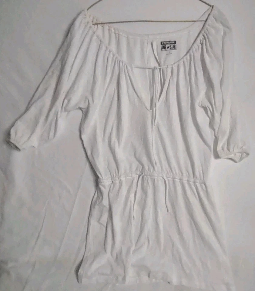 Mameluco Converse All Star para mujer con hombros descubiertos blanco S Foto 1 de 4