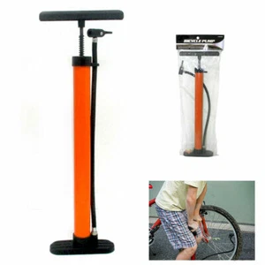 Bicycle Floor Pump Metal Hand Foot Air Bike Tire Shrader Valve 60 PSI 19" New ! - Picture 1 of 6