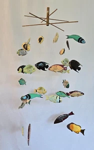 Wooden Reef Fish Hanging Mobile - Handmade and Hand Painted - Caribbean Fish LG - Picture 1 of 17