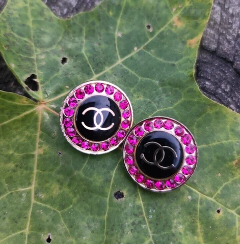 Pink and Black  Chanel buttons %Authentic Cover