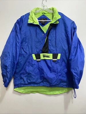 VINTAGE First Down Jacket Mens XL Blue Dream It Be It Quarter Zip Snap Pullover - Image 1 of 4