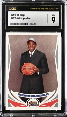 2004-05 Topps #229 Andre Iguodala Rookie RC CSG 9 Mint - Image 1 of 2