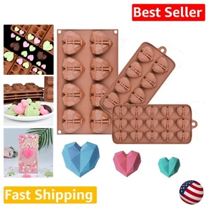 Heart Silicone Molds for Chocolate Bombs - 3 Sizes - Cake Mold & Candy Molds - Picture 1 of 11