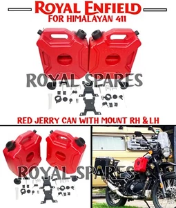 Royal Enfield Himalayan 411 "RED JERRY CAN WITH MOUNT LH & RH" - Picture 1 of 15