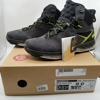 Hanwag Men Blueridge ES Hiking Boots Sz 12 Waterproof Black Gray Mid Top Outdoor - Image 1 of 4