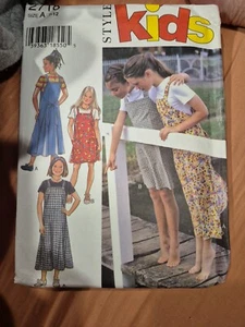 "Style" Pattern #2718 ~ Girls, Kids' Apron Style Pullover A-Line Dress-SZ 7-12 - Picture 1 of 5
