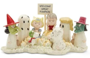 LENOX Peanuts WELCOME GREAT PUMPKIN Halloween Linus Sally Snoopy NEW in BOX wCOA - Picture 1 of 6
