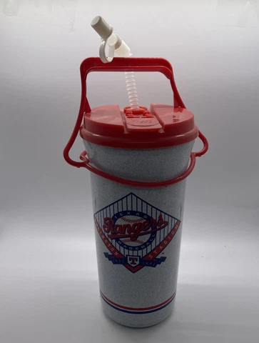 Texas Rangers 1993 Baseball Arlington Stadium Water Bottle w/Straw Cover