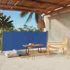 Blue Patio Retractable Side Awning 117x300cm, Polyester & Iron