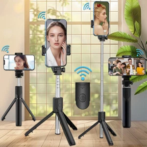 Selfie Stick Bluetooth Remote Monopod Phone Holder Tripod For iPhone Samsung - Picture 1 of 12