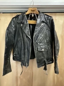 Blouson cuir moto vintage BRENT Perfecto ? Taille S / Medium - Photo 1/17