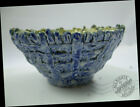 Artist BLUE WEAVE Abstract Fruit BASKET Pottery BOWL Arts + Crafts SIGNED ooak