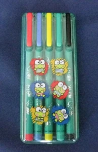 Vintage SANRIO 1988-1994 Hello Kitty Keroppi 5 Marker Set Japan Tested Work RARE - Picture 1 of 3