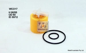 WESFIL OIL FILTER FOR Toyota Corolla 1.8L, 2.0L 2009-on WCO17 - Picture 1 of 1