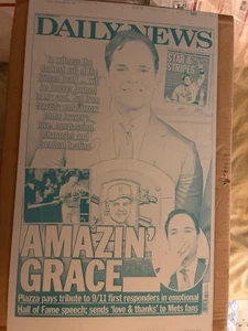 New York METS Mike Piazza HALL FAME 7/25/16 Daily News NEWSPAPER PRINTING PLATE - Picture 1 of 9