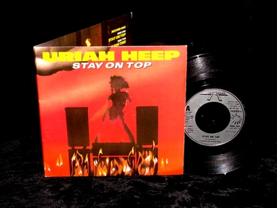 Uriah Heep 2 45 EP BRONZE BROG 168 Stay On Top w/ PS Sleeve UK  1983 - Image 1 of 3