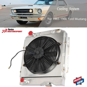 Radiador de núcleo de aluminio de 3 filas + cubierta de ventilador apto para Mercury Comet 1963-1965 - Imagen 1 de 9